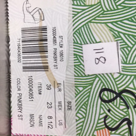 The Sak Wedge Sandal Cork Sz 8.5 Pink Aztec Embroidery Strap Crochet - Picture 12 of 12